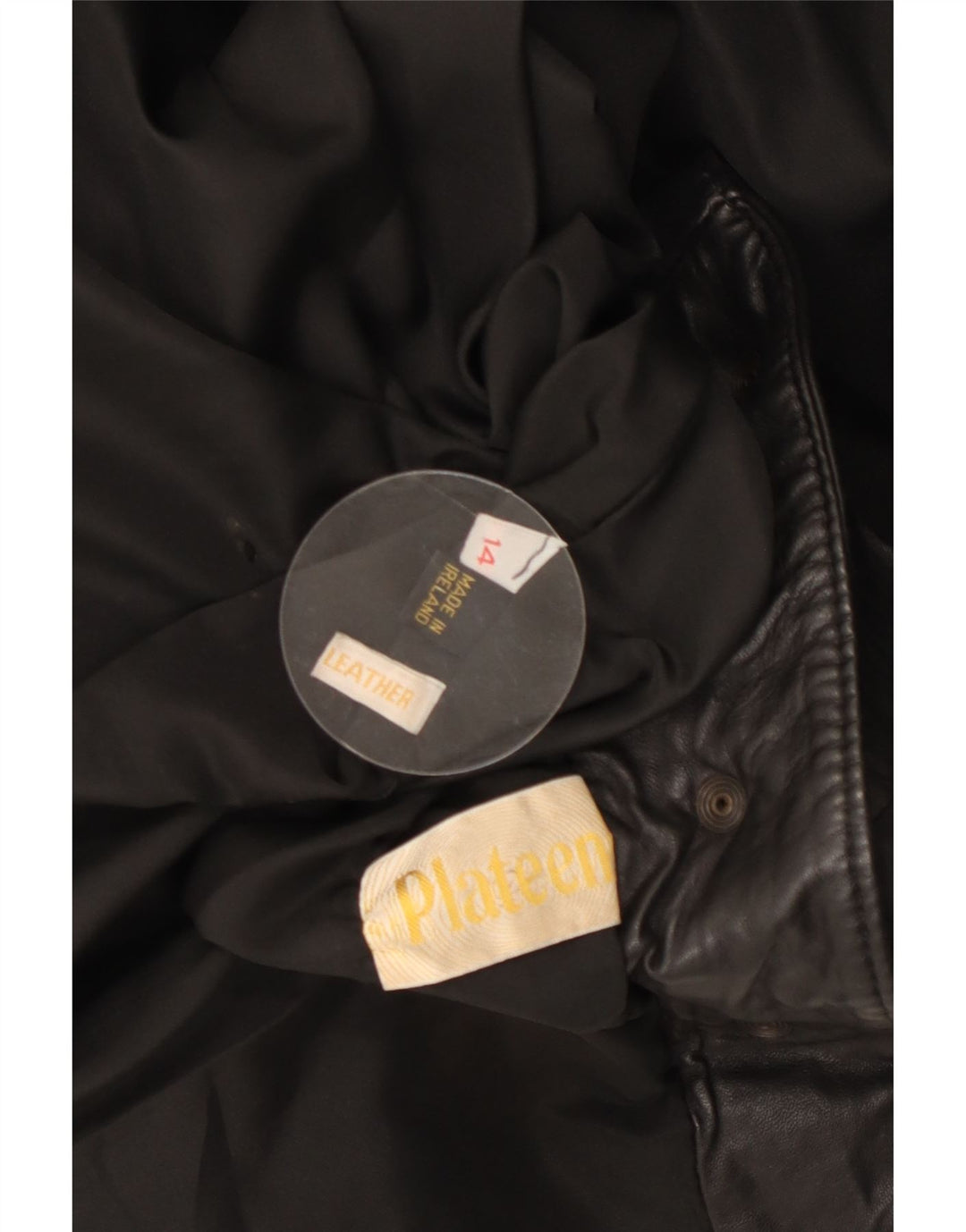 VINTAGE Womens Oversized Leather Jacket UK 14 Large Black Leather