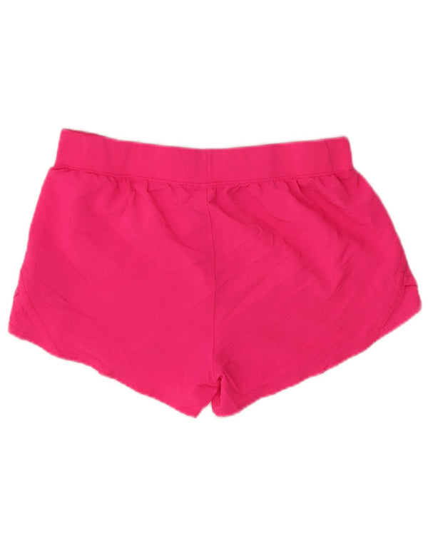 UNDER ARMOUR Girls Sport Shorts 11-12 Years Large Pink Polyester