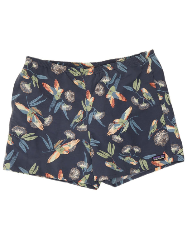 Patagonia Mens Swimming Shorts Large Navy Blue Floral Nylon