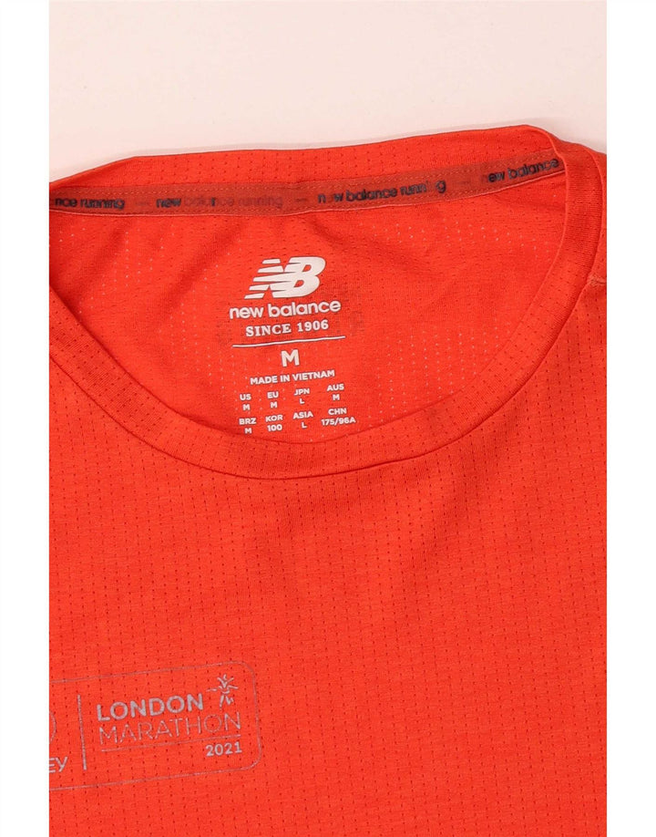 New Balance Mens T-Shirt Top Medium Orange