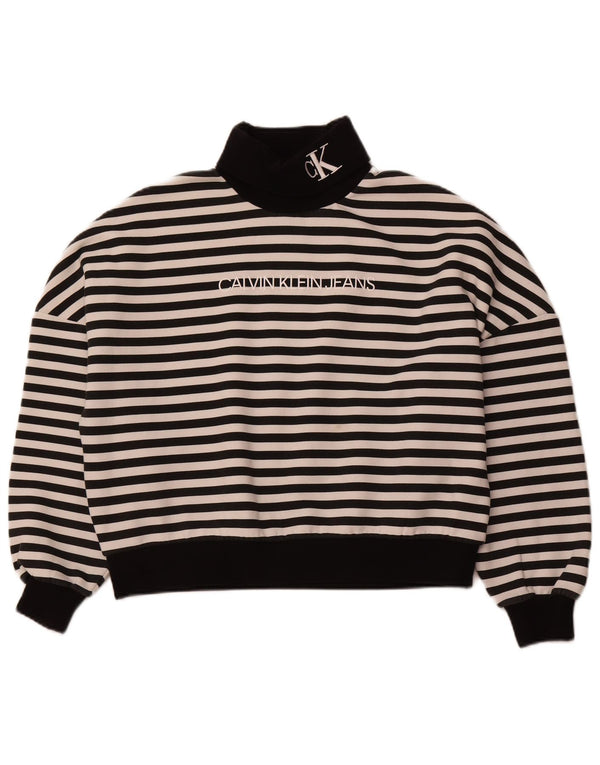 CALVIN KLEIN JEANS Womens Oversized Sweatshirt Jumper UK 14 Large Black