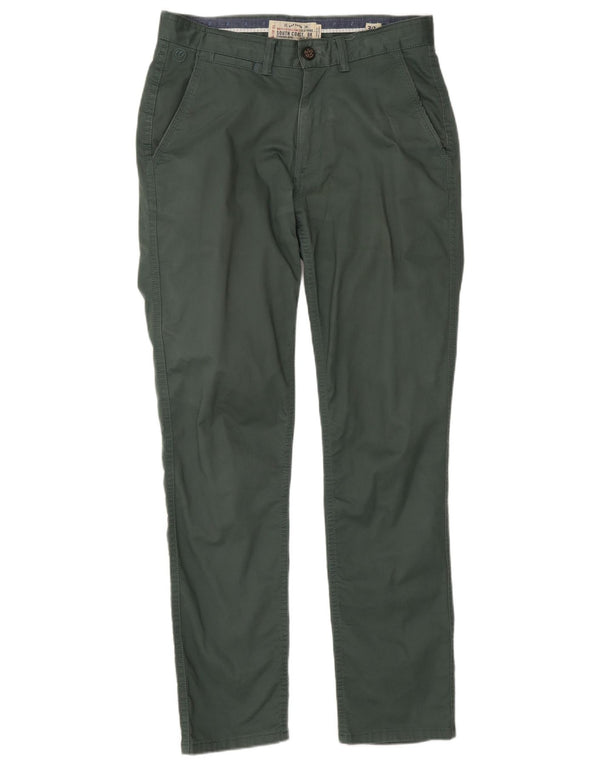 Fat Face Mens Slim Chino Trousers W30 L30 Green Cotton