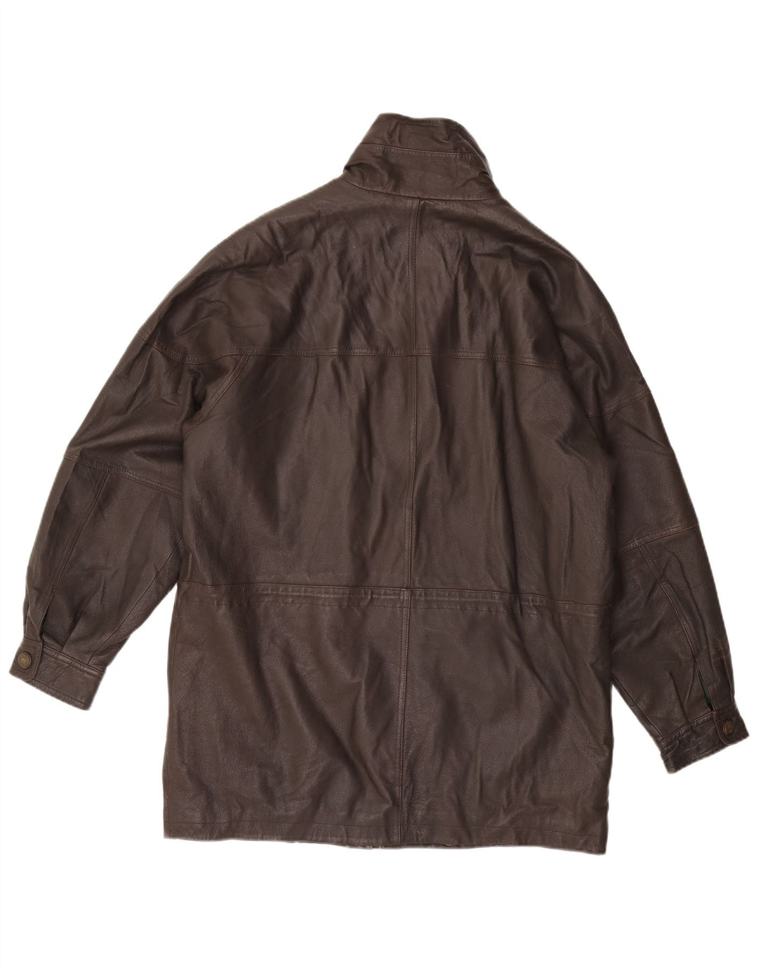 VINTAGE Mens Leather Jacket IT 46 Small Brown