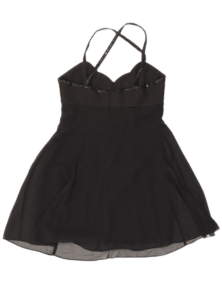 Charlotte Halton Womens Mini Halter Dress UK 12 Medium Black Polyester