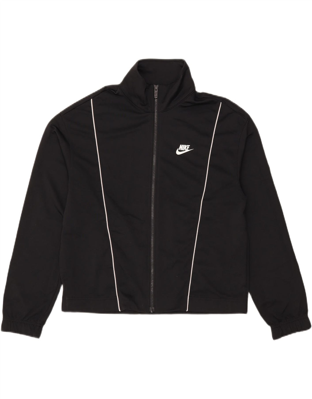 NIKE Womens Tracksuit Top Jacket UK 14 Medium Black Polyester
