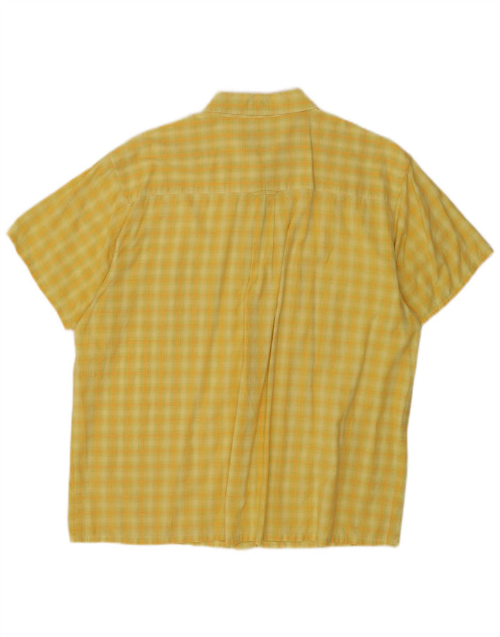 Mustang Mens Short Sleeve Shirt Large Yellow Check
