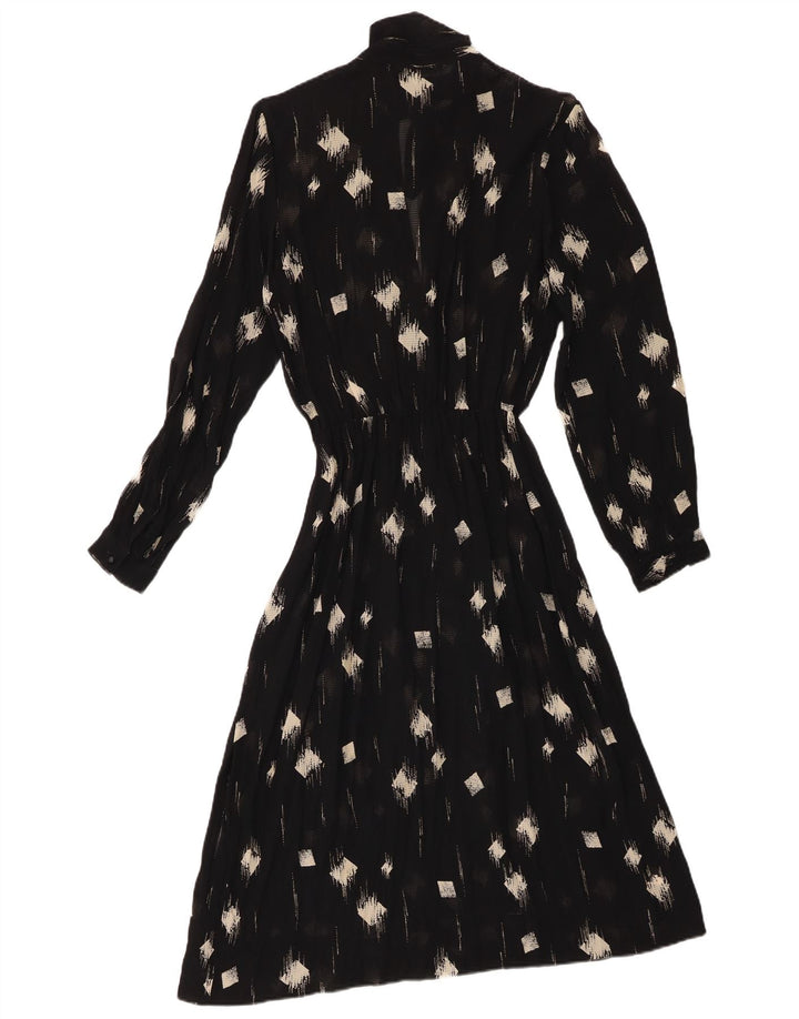Vintage Womens See Through Maxi Dress IT 42 Medium Black Geometric