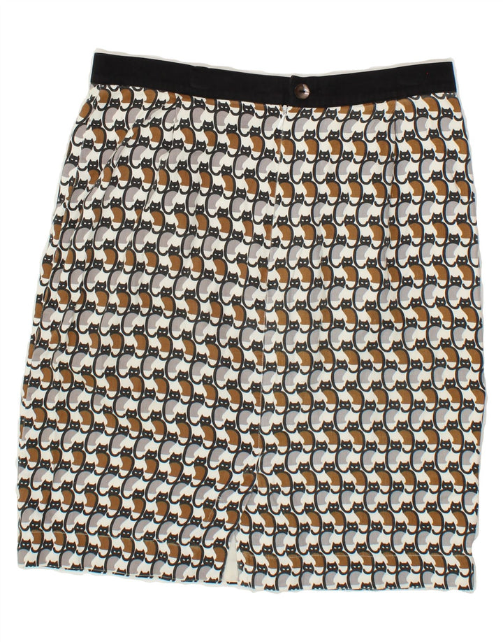 PEOPLE TREE Womens Abstract Pattern Pencil Skirt UK 12 Medium  W32 Grey Vintage People Tree and Second-Hand People Tree from Messina Hembry 