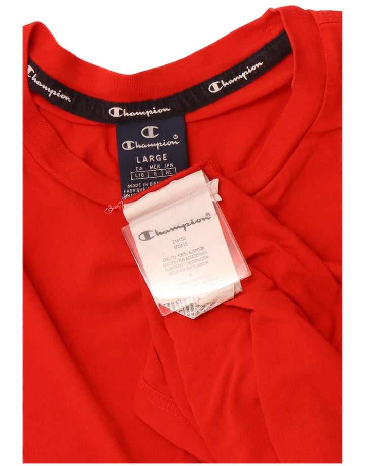 CHAMPION Mens T-Shirt Top Large Red Cotton