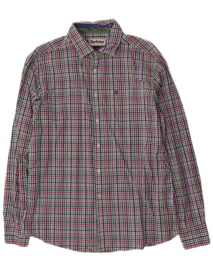 Barbour Mens Tailored Fit Shirt Large Multicoloured Check Cotton