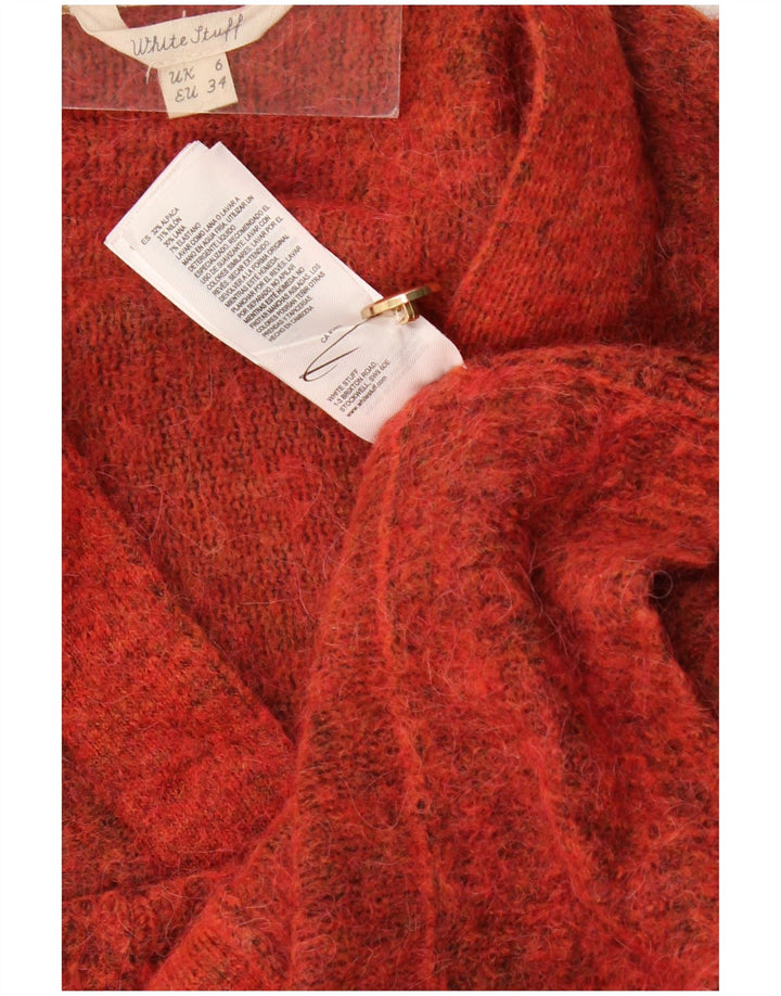 White Stuff Womens Oversized Cardigan Sweater UK 6 XS Red Flecked
