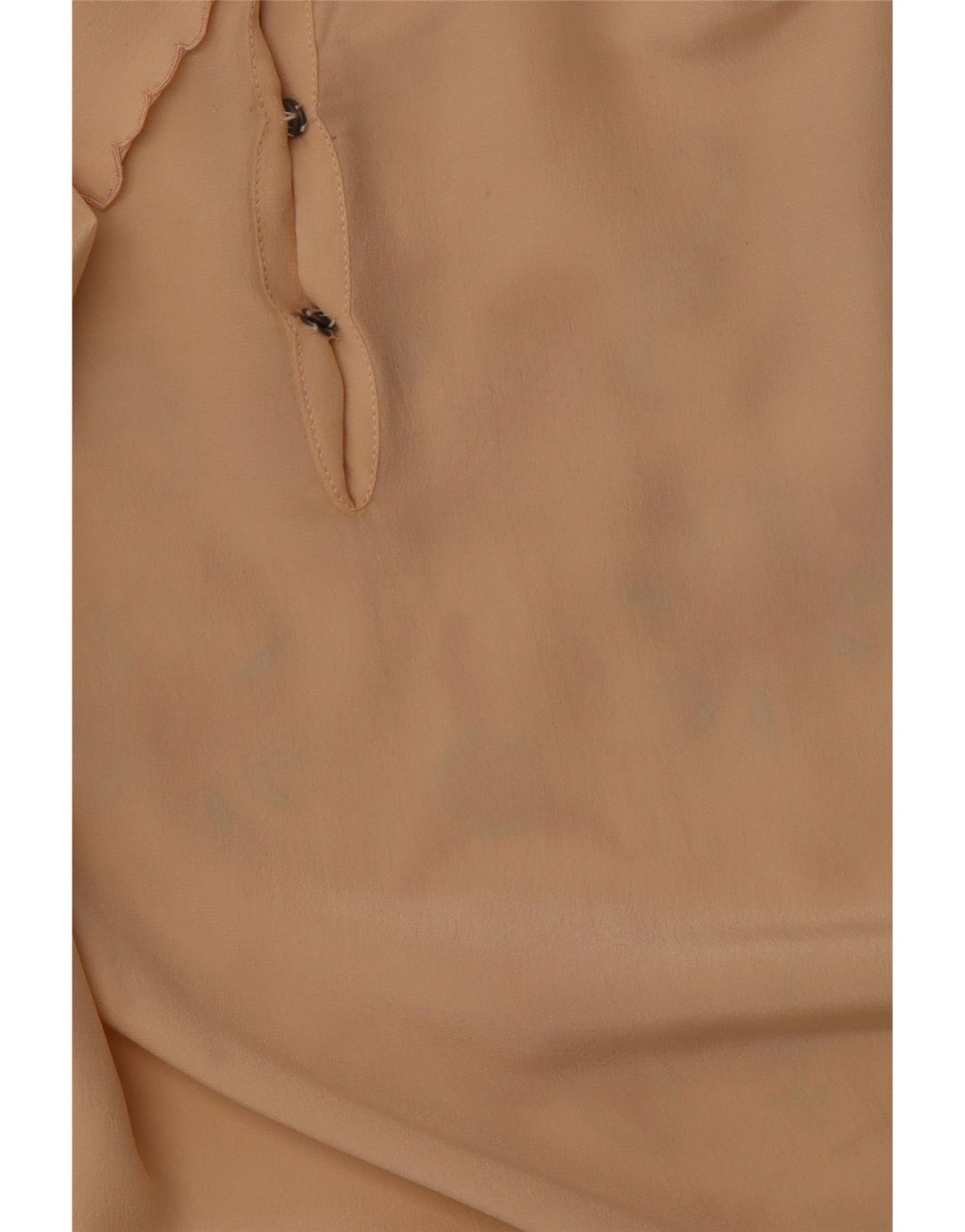 VINTAGE Womens Long Sleeve Shirt Blouse EU 36 Small Beige Floral Silk