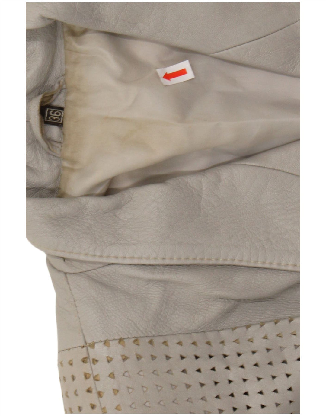 GABRIELLA BENELLI Womens Oversized Jacket EU 36 Small Grey Leather