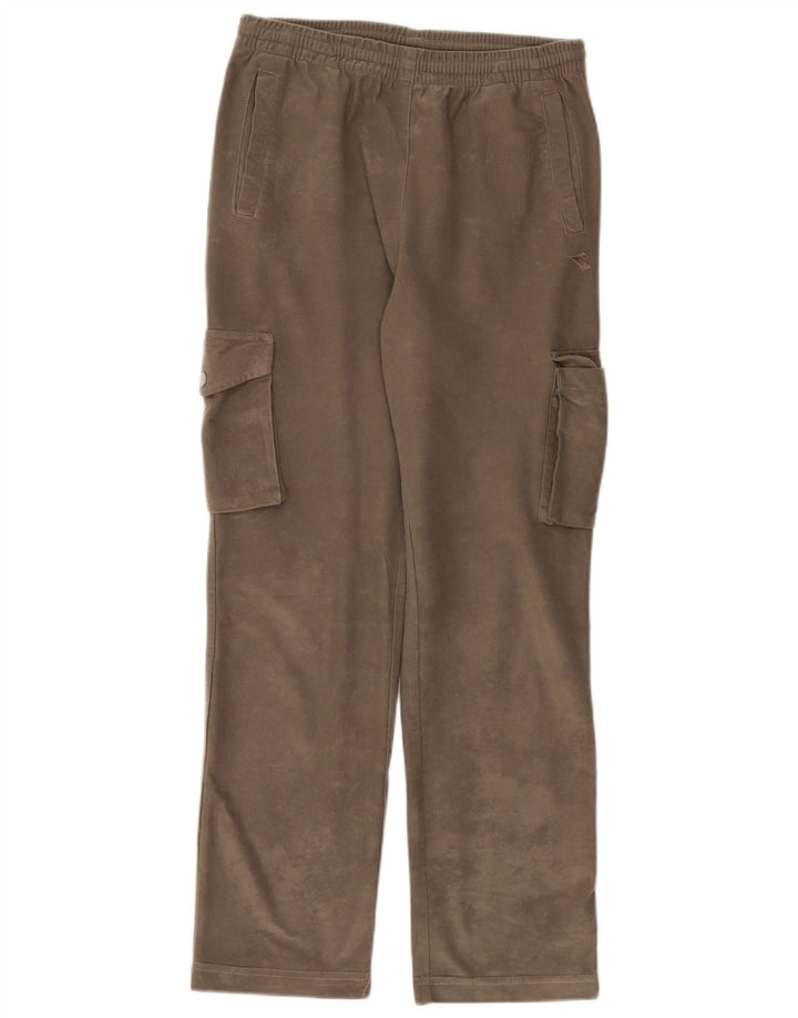Diadora Mens Cargo Velour Tracksuit Trousers Medium  Grey Polyester