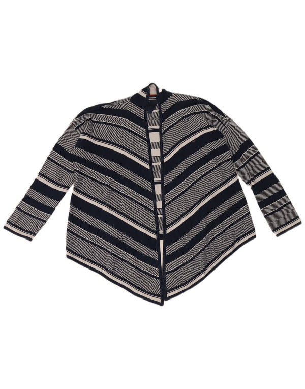Tommy Hilfiger Girls Open Cardigan Sweater 9-10 Years Navy Blue Geometric