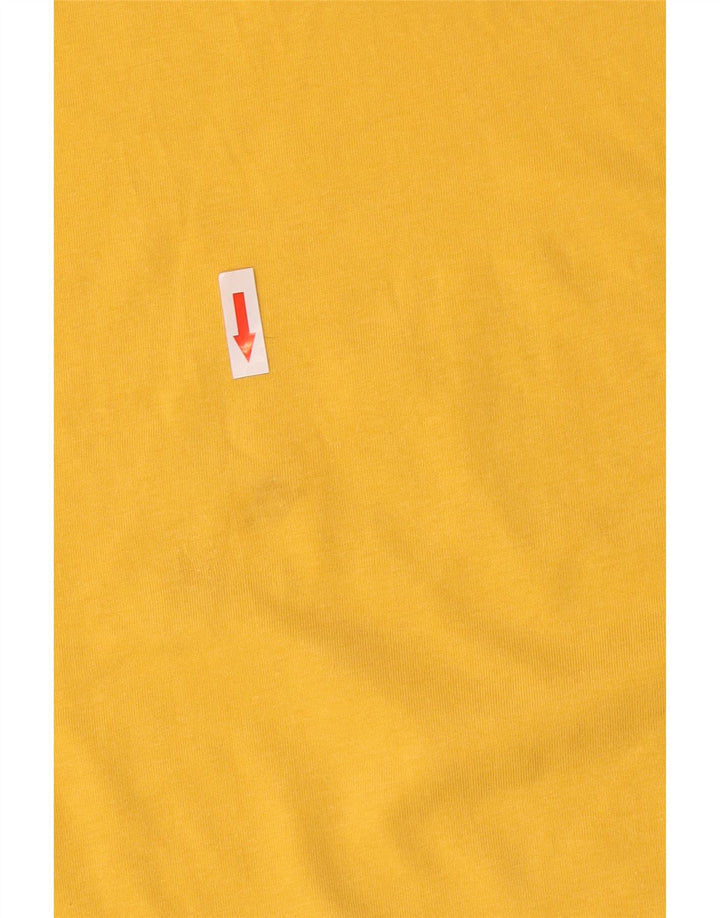 Levi's Womens Crop Graphic T-Shirt Top UK 14 Medium Yellow Cotton