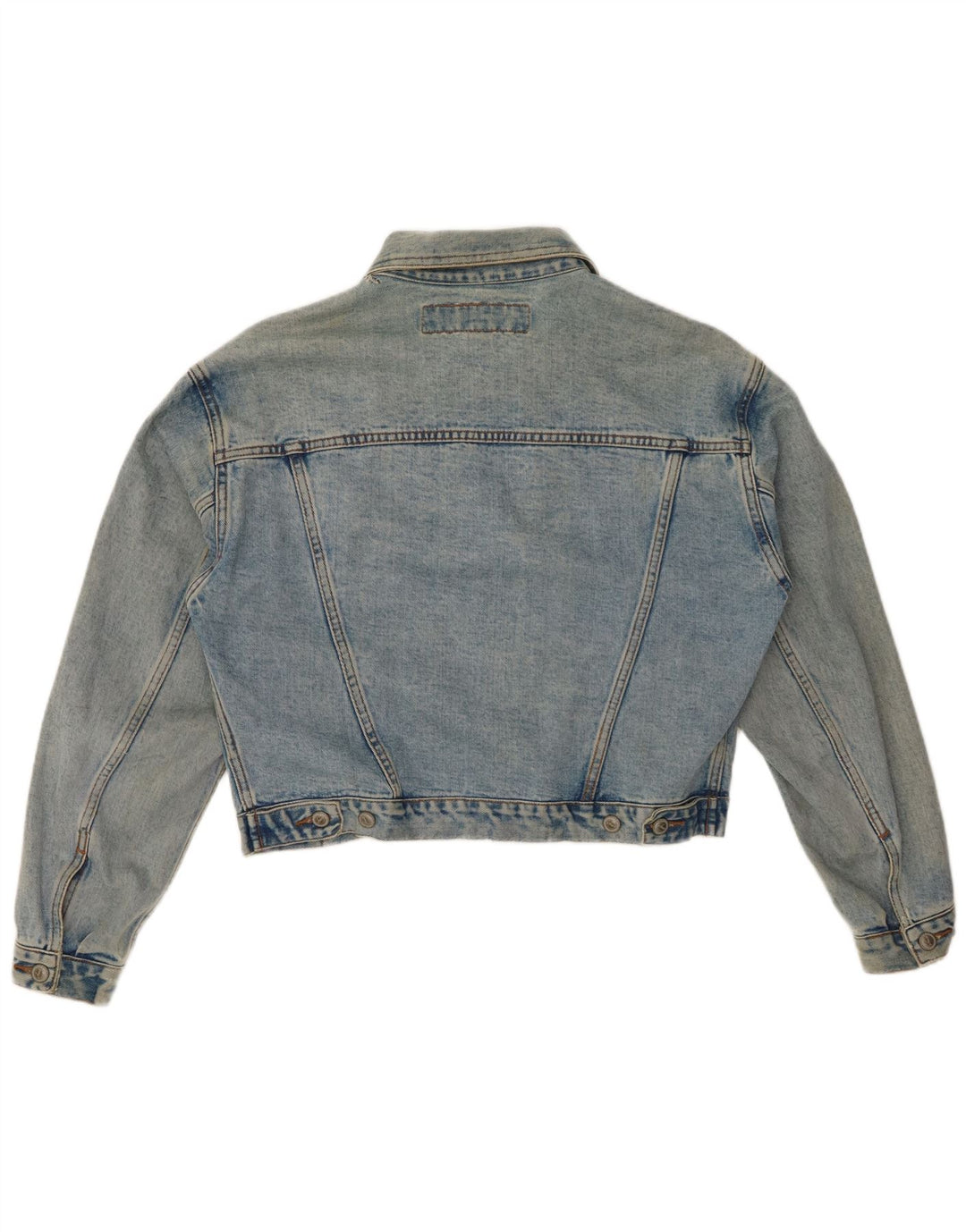 ONYX Womens Crop Denim Jacket UK 14 Medium Blue Cotton