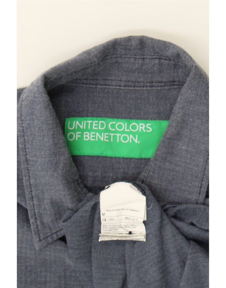 BENETTON Mens Shirt Medium Navy Blue Cotton Vintage Benetton and Second-Hand Benetton from Messina Hembry 