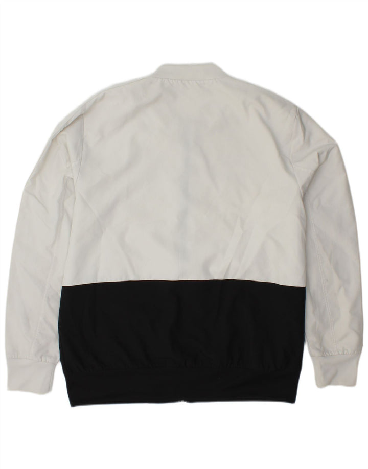ADIDAS Mens Graphic Tracksuit Top Jacket Large White Colourblock Polyester