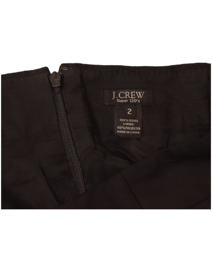 J. Crew Womens Super 120's Straight Skirt US 2 XS W26  Black Wool