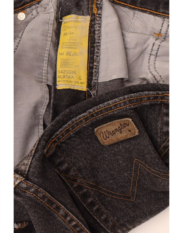 Wrangler Mens Alaska Straight Jeans W36 L34 Grey Cotton