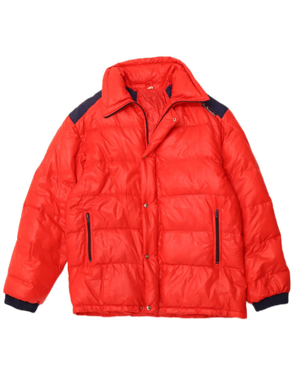 VINTAGE Mens Padded Jacket UK 40 Large Red Colourblock Polyamide