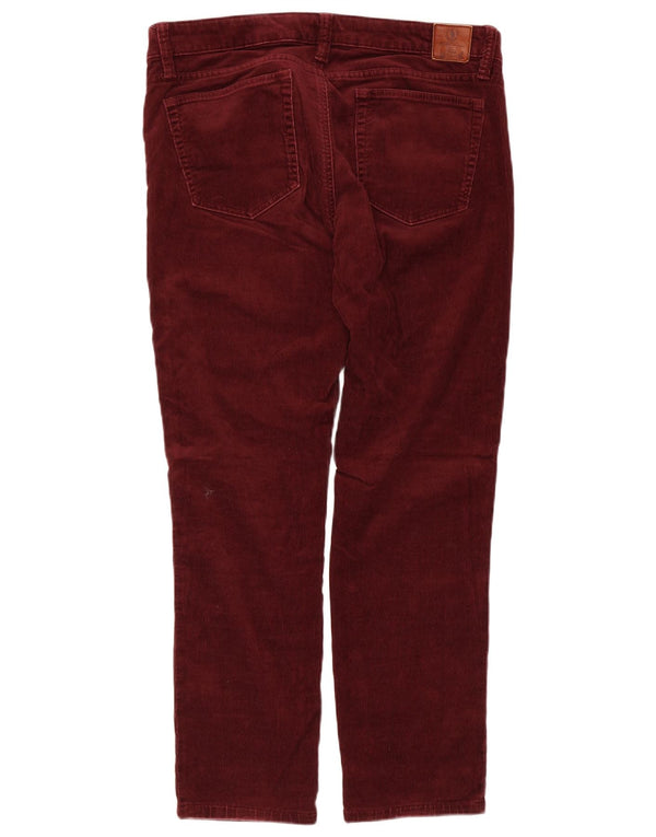 Ralph Lauren Womens Slim Corduroy Trousers US 12 Large W34 L27 Burgundy