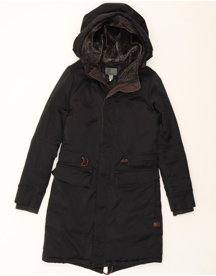 G-STAR Womens Hooded Parka Jacket UK 14 Medium Black