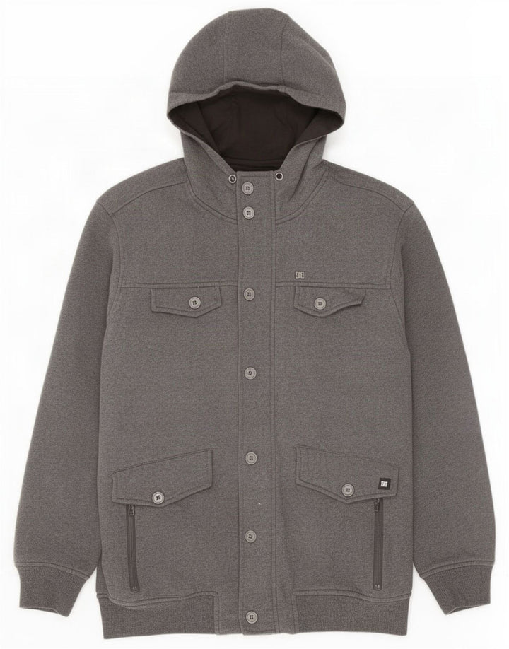 DC Mens Hooded Utility Jacket UK 40 Large Grey
