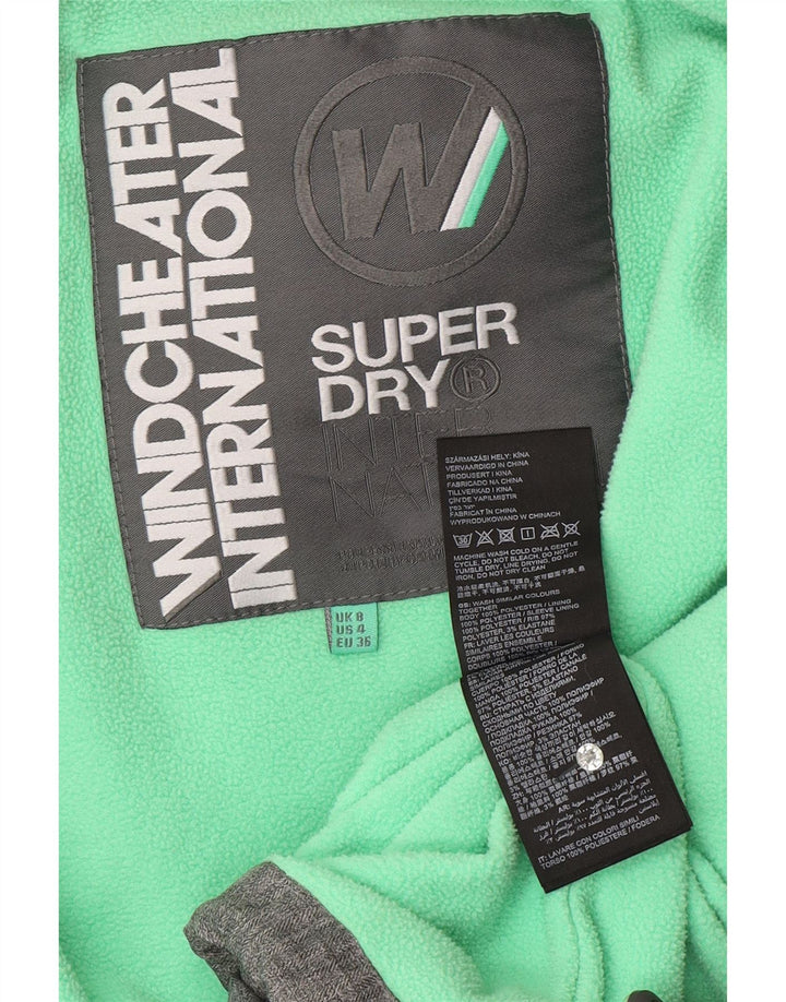 SUPERDRY Womens The Windcheater Graphic Windbreaker Jacket UK 8 Small Grey