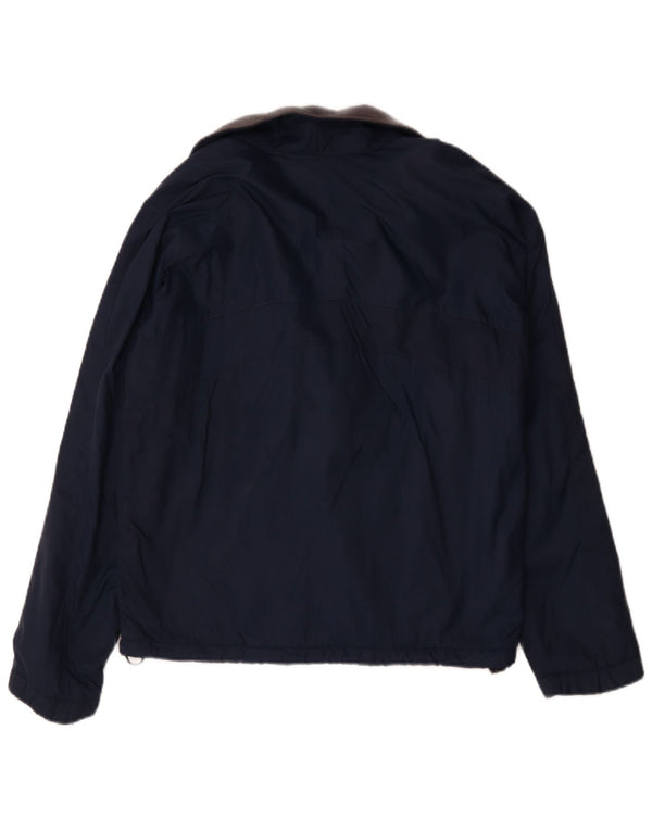 Reebok Mens Windbreaker Jacket UK 36 Small Navy Blue Polyamide