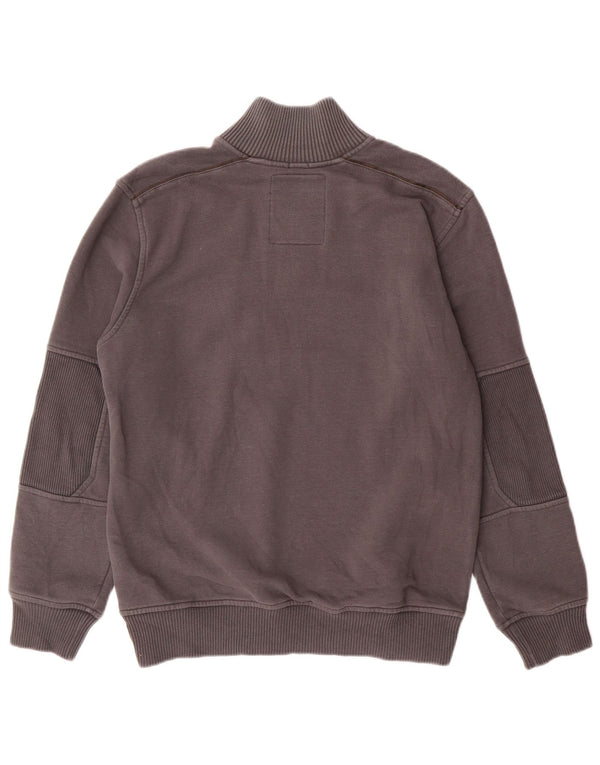 Champion Mens Zip Neck Sweatshirt Jumper Medium Grey Cotton