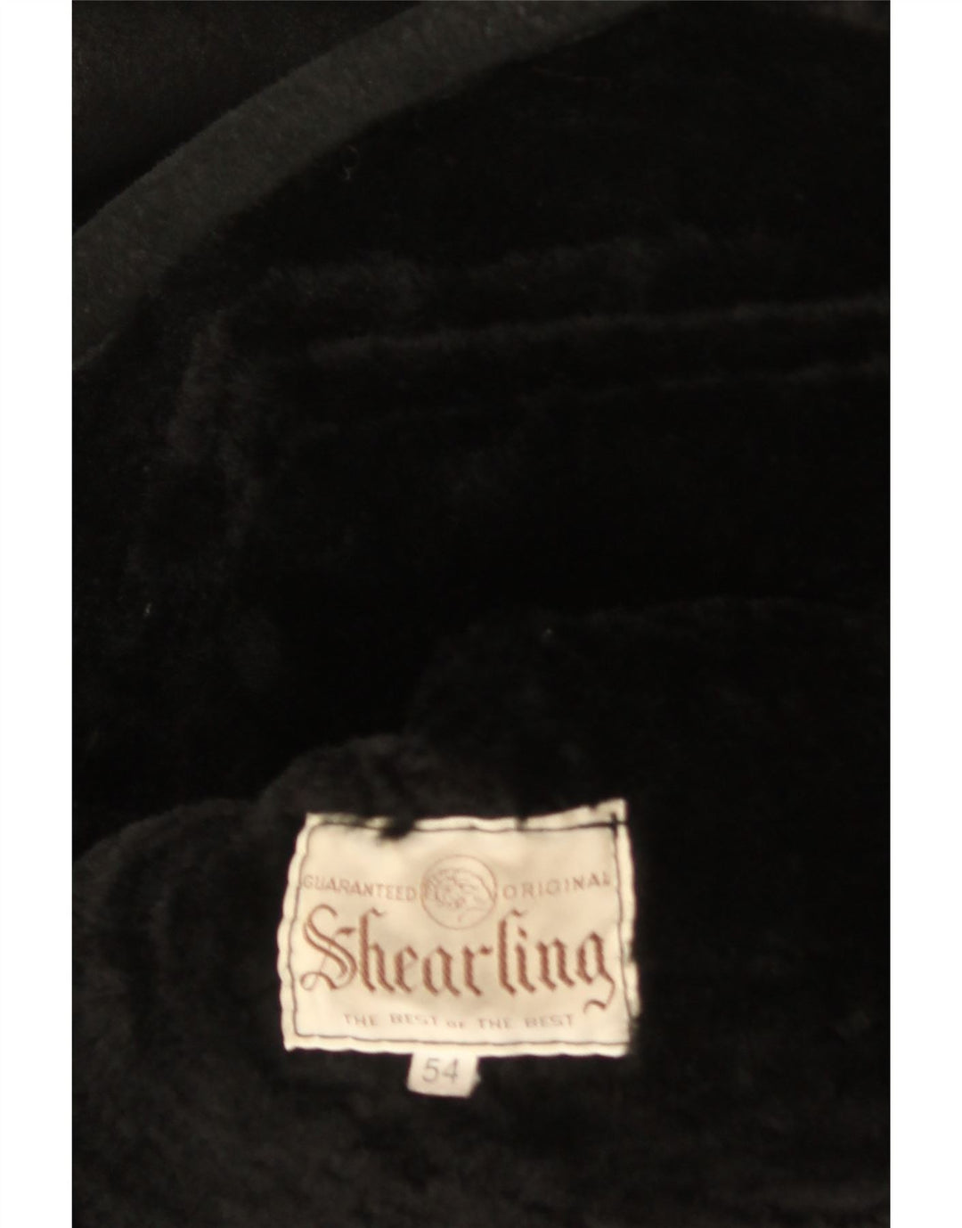 Vintage Mens Shearling Jacket IT 54 2XL Black Shearling