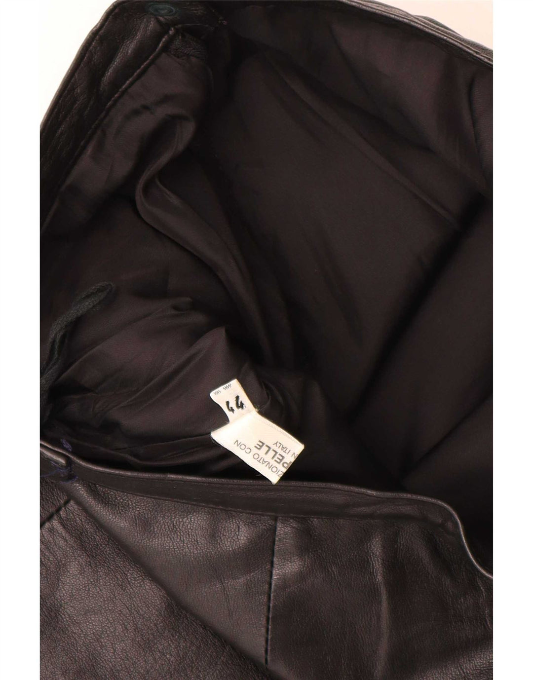 Vintage Womens Leather Skirt IT 44 Medium W28 Black