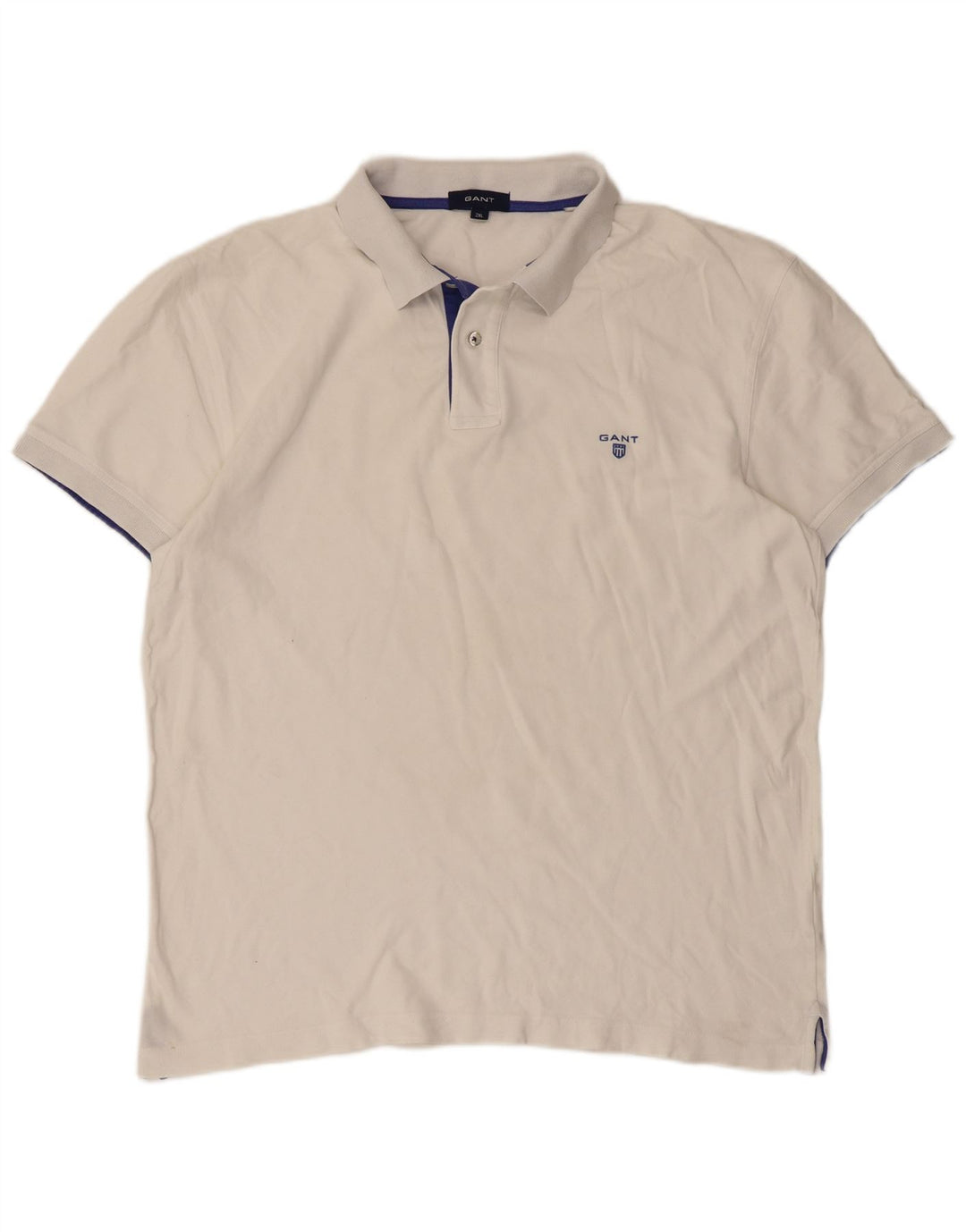 Gant Mens Polo Shirt 2XL White Cotton Classic