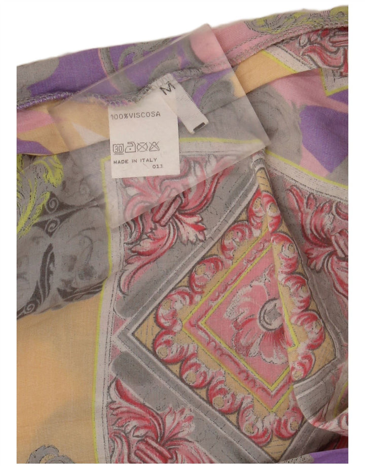 Vintage Womens Shirt Blouse UK 14 Medium Multicoloured Paisley Viscose