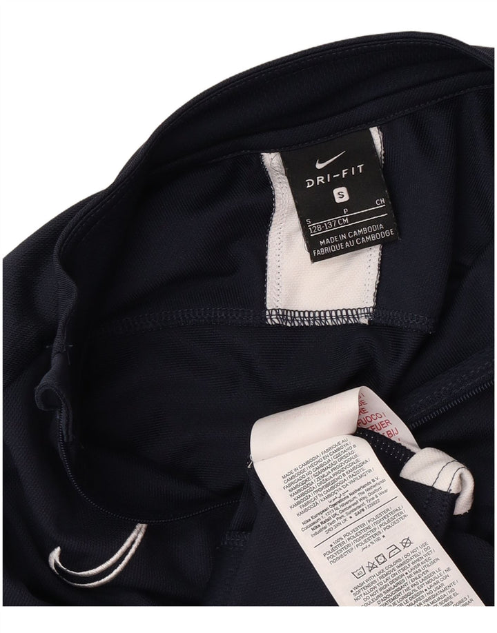 Nike Boys Dri Fit Tracksuit Top Jacket 8-9 Years Small Navy Blue Polyester
