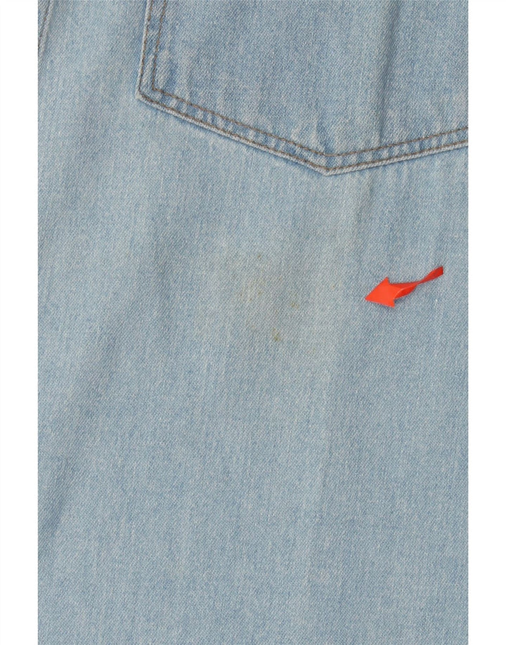 Vintage Mens Denim Shirt Medium Blue Cotton