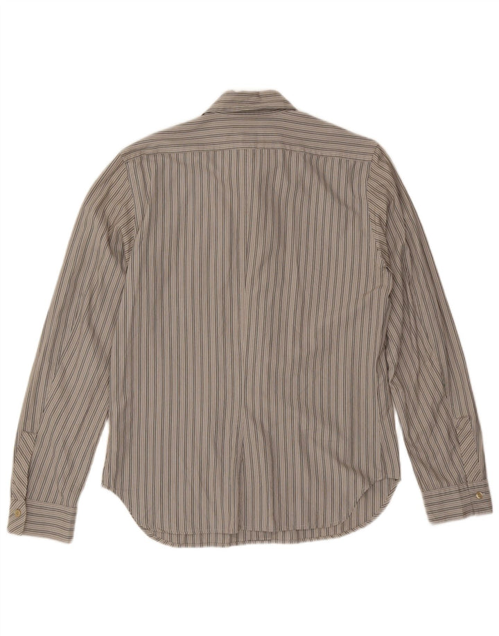 Diesel Mens Shirt Large Blue Striped Cotton