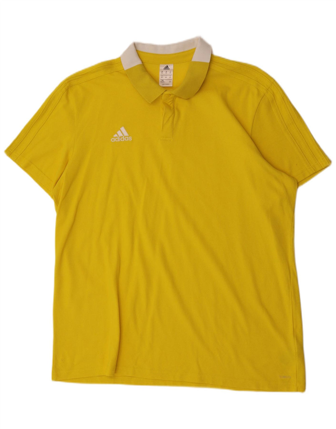 Adidas Mens Polo Shirt 2XL Yellow Cotton