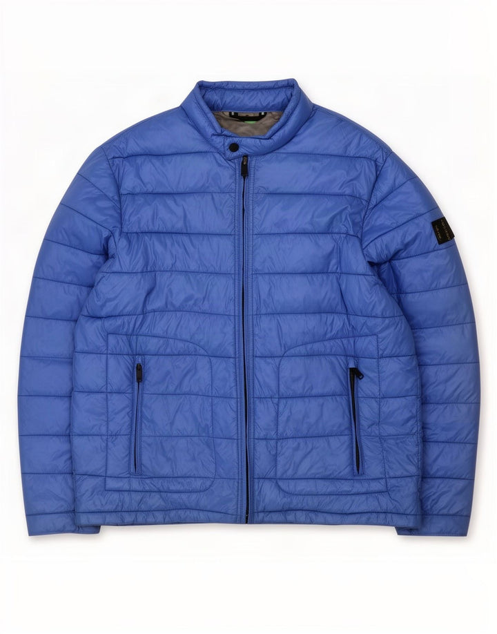 Dkny Mens Padded Jacket UK 44 2XL Blue Nylon