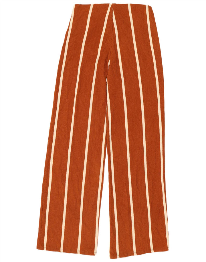 Zara Womens Wide Leg Trousers Medium W28 L31 Brown Striped Polyester