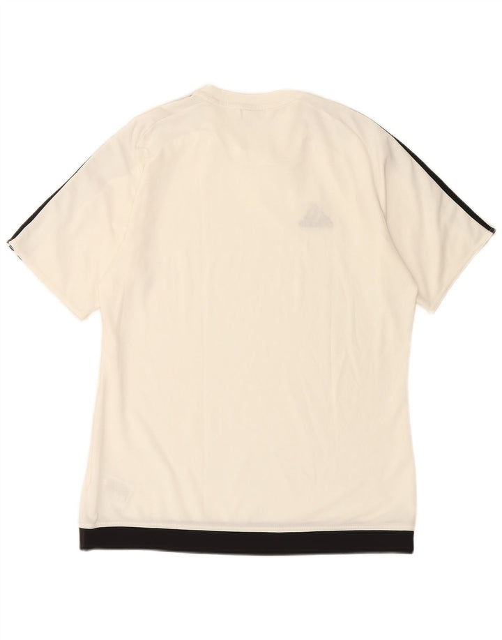 ADIDAS Mens Climalite T-Shirt Top Medium White Colourblock Polyester