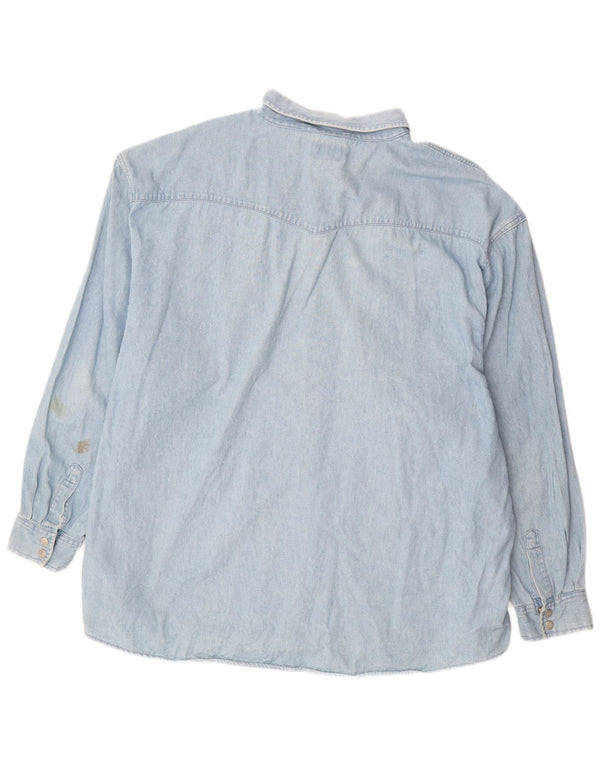 JOHN BANER Mens Denim Shirt 3XL Blue Cotton