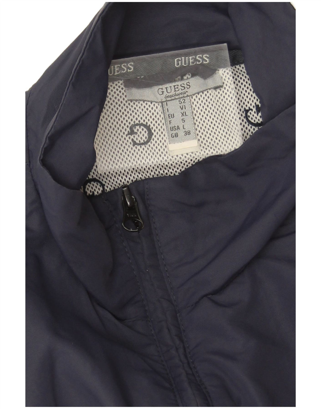Guess Mens Graphic Sleeveless Tracksuit Top Jacket XL Navy Blue Polyester