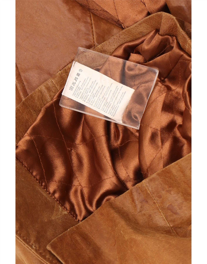 Vintage Womens Leather Coat IT 46 Large Brown