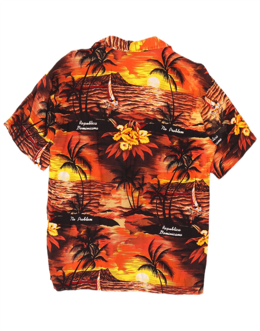 AREMAR Mens Short Sleeve Shirt Large Multicoloured Floral Hawaiian