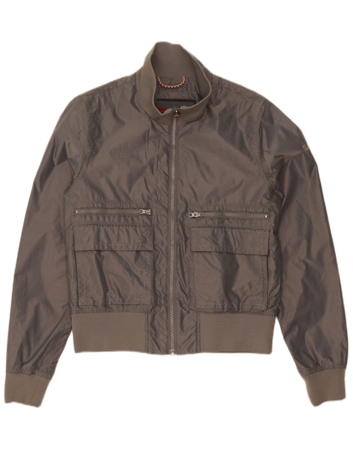 Slam Womens Bomber Jacket UK 14 Medium Grey Nylon