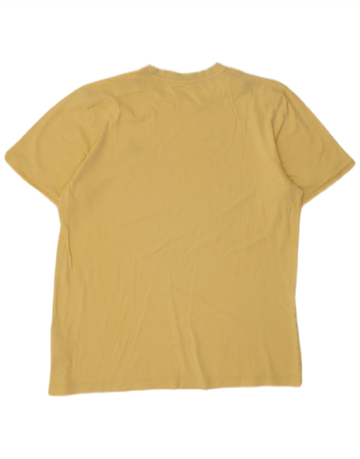 Adidas Mens T-Shirt Top Large Yellow Cotton