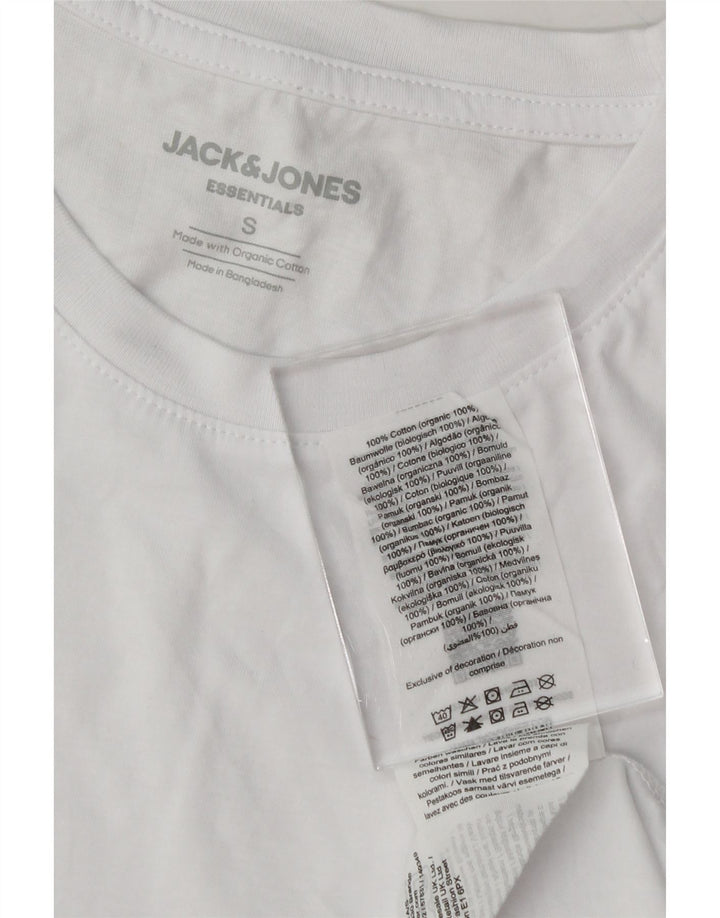 JACK & JONES Mens T-Shirt Top Small White Cotton Vintage Jack & Jones and Second-Hand Jack & Jones from Messina Hembry 